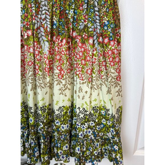 Alice + Olivia Floral Cottagecore Sleeveless Pleated Fit & Flare Dress S/M - Picture 4 of 14